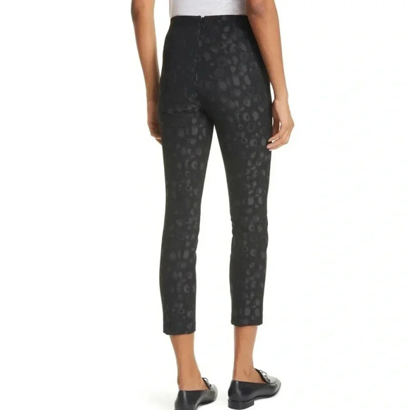 Rag & Bone NWOT Simone Black Leopard Print Zip Pocket High Rise Pants Size 2 - Picture 2 of 12